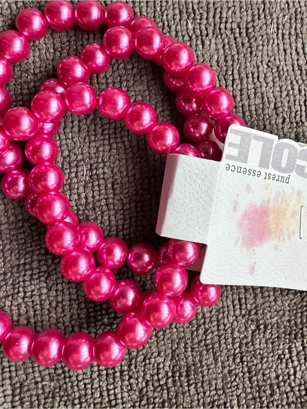 Nicole Miller Hot Pink Beaded Stretch Bracelet Set